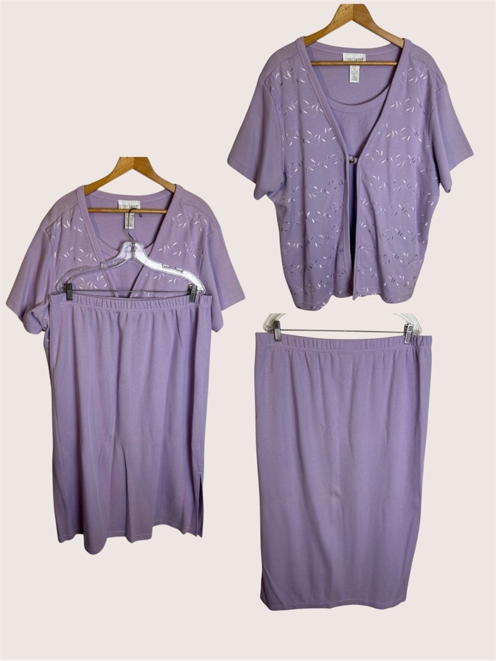 Vintage Sport Savvy Lavender Two-Piece Lounge‎ Set Skirt Top Plus size 2x
